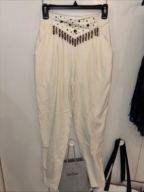 Vintage high waisted Trousers Cache Beaded Waist,S